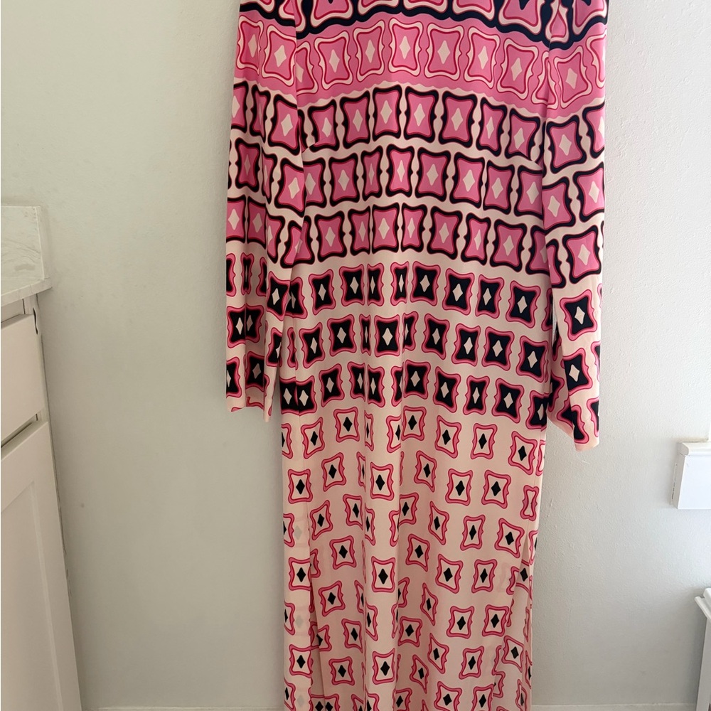 Zara Pink and Black Patterned Flare Pants - Picture 4 of 6